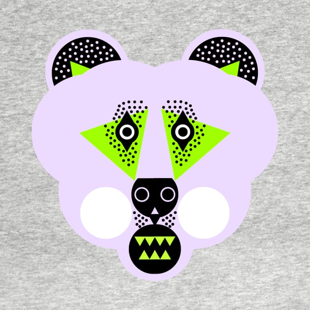 Grizzly Bear Face, Pale Green by AnimalMagic